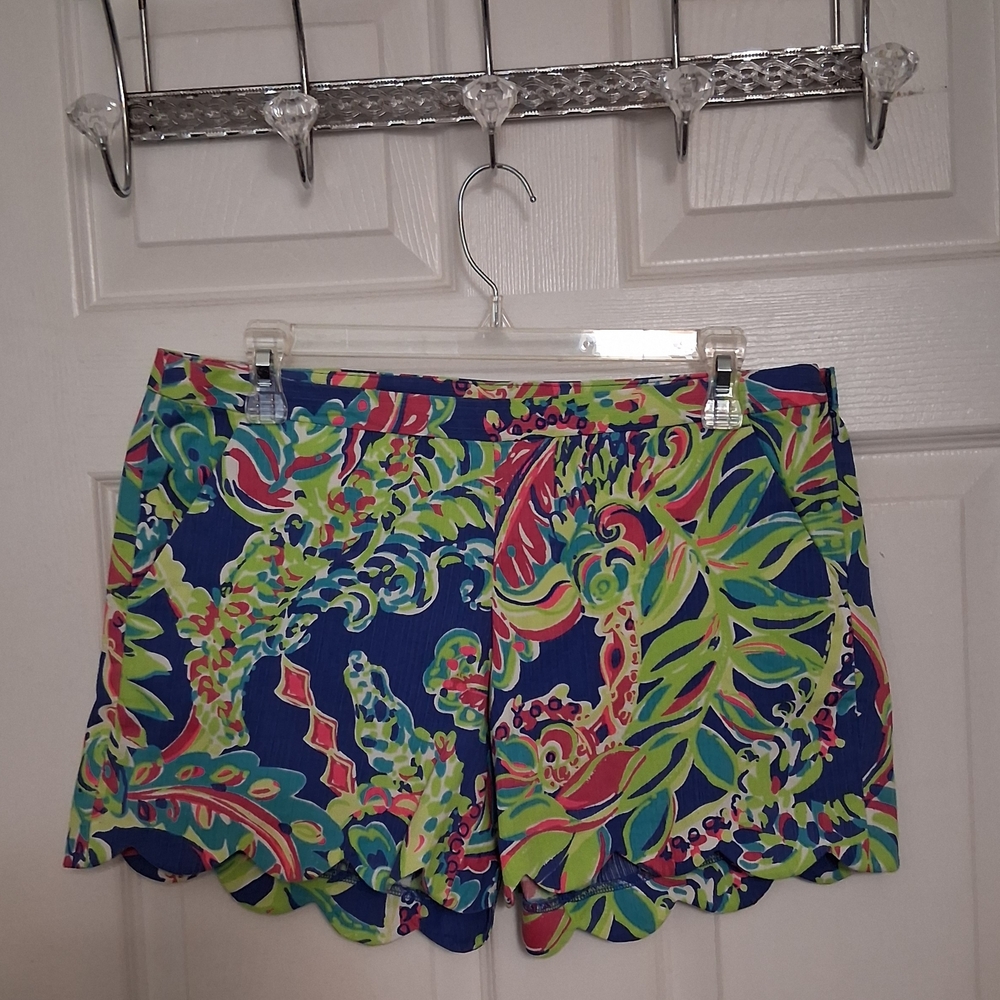 Lilly Pulitzer Blue and Green High Waist Shorts